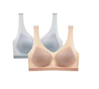 Strawmeans BHs, ultradünner Eisseiden-Lifting-BH, Seide, nahtloser Kühl-BH für Damen, große Größe, Eisseiden-BH, 2 Stück, K, XX-Large