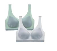 Strawmeans BHs, ultradünner Eisseiden-Lifting-BH, Seide, nahtloser Kühl-BH für Damen, große Größe, Eisseiden-BH, 2 Stück - H, XXX-Large