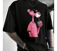 Street cartoon style Drinking Smoothie 100 percent cotton loose fit graphic t shirts men's clothing summer outfits tshirt men streetwear gifts for me