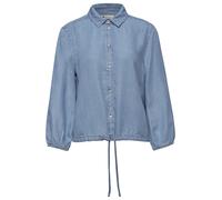 Hemdbluse STREET ONE, Damen, Gr. 40, light blau soft wash, Stoff, 100% Lyocell, unifarben, normal normal, V-Ausschnitt, elastischer Bund, Blusen Hemdbluse, mit 3/4 Ärmeln (42158009-40) light blau soft