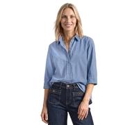 Hemdbluse STREET ONE, Damen, Gr. 36, blau (northern blau), Web, 100% Baumwolle, unifarben, normal normal, V-Ausschnitt, abgesteppt, Blusen Hemdbluse, in Cord-Optik (11906751-36) northern blau