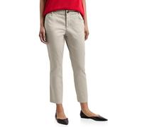 Street One Frauen 7/8 Slim Leg Hose im Satin-Look in Beige, Gr: 46