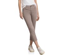 Street One Frauen 7/8 Slim Leg Hose im Satin-Look in Braun, Gr: 40