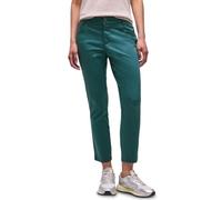 Street One Frauen 7/8 Slim Leg Hose im Satin-Look in Grün, Gr: 42