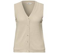 Street One - Ärmellose Strickweste mit V-Ausschnitt beige - Gr. - 44