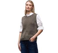Pullunder STREET ONE, Damen, Gr. 46, nomad braun, Strick, Obermaterial: 78% Polyamid, 12% Polyacryl, 10% Baumwolle, unifarben, regular fit hüftlang, Rundhals, Pullover, aus kuschelig weicher Qualität,