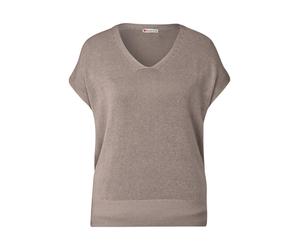 Street One - Ärmelloser Strickpullover beige - Gr. - 36