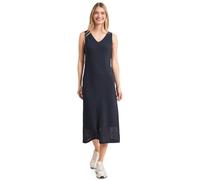 Midikleid STREET ONE, Damen, Gr. 44, EURO-Größen, tempest blau, Web;Stoff;Spitze, Obermaterial: 70% Baumwolle, 30% Polyester. Futter: 95% Viskose, 5% Elasthan, unifarben, regular fit wadenlang, V-Auss