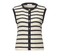 Street One - Ärmelloses Stricktop mit Streifen beige/braun - Gr. - 42