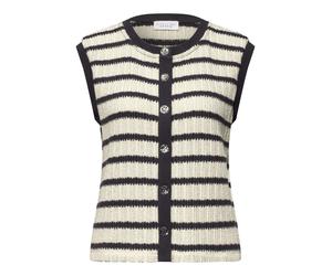 Street One - Ärmelloses Stricktop mit Streifen beige/braun - Gr. - 42