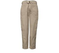 Stoffhose STREET ONE, Damen, Gr. 34, Länge 28, beige (safari beige), Web, 98% Baumwolle, 2% Elasthan, unifarben, comfort fit knöchelfrei, Hosen Stoffhose, aus Baumwolle mit Stretchanteil (32782818-34)
