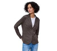 Sweatblazer STREET ONE, Damen, Gr. 34, molten earth meliert, Jersey, 93% Baumwolle, 7% Elasthan, unifarben, normal normal, V-Ausschnitt, abgesteppt, Blazer, im soften Baumwoll-Mix (98068658-34) molten