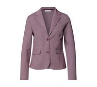 Kurzblazer STREET ONE, Damen, Gr. 40, lila (schwarz clouded blush), Stoff, 83% Polyester, 14% Viskose, 3% Elasthan, unifarben, normal normal, V-Ausschnitt, abgesteppt, Blazer Kurzblazer, mit Reverskra