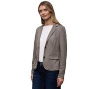 Kurzblazer STREET ONE, Damen, Gr. 44, rustic braun, Web, 72% Polyester, 28% Baumwolle, gemustert, normal normal, V-Ausschnitt, abgesteppt, Blazer Kurzblazer, mit Reverskragen (61556322-44) rustic brau