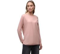 Street One Rundhalspullover Basic Dolman – faded rose meliert – U‑Boot‑Ausschnitt, Rollsaum – Gr. 38