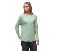 Rundhalspullover STREET ONE, Damen, Gr. 36, serene grün meliert, Stoff, 30% Polyester, 29% Polyacryl, 21% Viskose, 20% Nylon, unifarben, normal normal, U-Boot-Ausschnitt, Rollsaum, Pullover, aus Feins