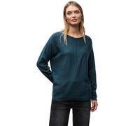 Street One Damen Pullover Basic Dolman Feinstrick U-Boot-Ausschnitt tide blau Gr. 34