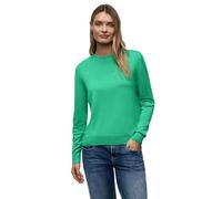 Rundhalspullover STREET ONE, Damen, Gr. 46, arcadia grün, Stoff, 86% Viskose, 14% Polyester, unifarben, comfort fit normal, Rundhals, Bündchen, Pullover Rundhalspullover, Basic (18042947-46) arcadia g