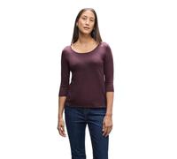 Street One Frauen Basic T-Shirt mit 3/4 Arm in Rot, Gr: 36