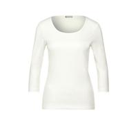 Street One Damen T-Shirt Style Pania Basic 3/4-Arm Off White Größe 42
