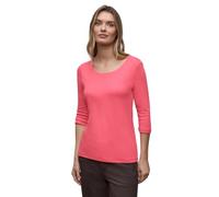 Street One - Basic T-Shirt mit 3/4 Arm pink - Gr. - 42