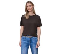 Street One T-Shirt Basic - mit Dropped Shoulders - 95% Viskose/5% Elasthan - Braun Gr. 42