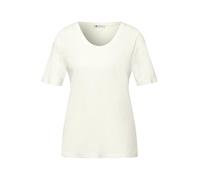 Basic T-Shirt mit gerundetem V-Neck