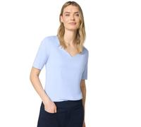 Street One Frauen Basic T-Shirt mit Herzausschnitt in Blau, Gr: 46
