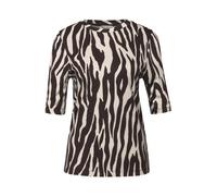 Street One Damen 3228408 Basic T-Shirt mit Raffung, deep Roast Brown, 42