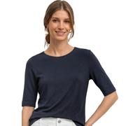 Street One Basic T-Shirt mit Rundhals in Unifarbe Darkest Blue 36