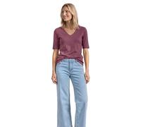 Street One Basic T-Shirt mit V-Neck in Unifarbe Dark Clouded Blush 42