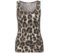 Street One - Basic Top mit Rundhals im Leo-Muster braun - Gr. - 36