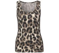 Street One - Basic Top mit Rundhals im Leo-Muster timeless beige - Gr. - 44