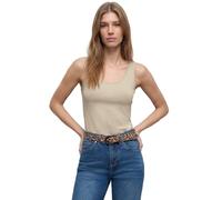 Street One Basic Top mit Rundhals in Unifarbe Cotton beige 44