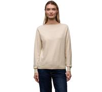 Street One Strickpullover Basic U-Boot-Ausschnitt beige meliert Damen Gr. 36