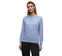 Street One Strickpullover Basic U‑Boot – 50% Viskose, Blau, Gr. 36