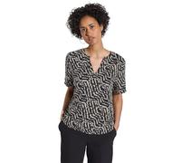 Street One Damen Bluse bedruckt 100% Viskose Rundhals Kurzarm Schwarz Gr. 38