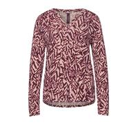 STREET ONE Damen A322626 Bedrucktes Shirt, Mulberry Red, 40 EU