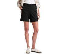 Shorts STREET ONE, Damen, Gr. 44, schwarz, Stoff, 70% Viskose, 26% Polyester, 4% Elasthan, unifarben, comfort fit kurz, Hosen Shorts, High Waist (64614849-44) schwarz