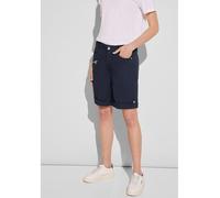 Caprihose STREET ONE Gr. 34, N-Gr, blau (deep blue) Damen Hosen Kurze mit Turn-Up Funktion (31708535-34)