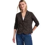 Sweatblazer STREET ONE, Damen, Gr. 42, molten earth, Jersey, Obermaterial: 85% Baumwolle, 15% Polyester, normal normal, V-Ausschnitt, abgesteppt, Blazer, mit Reverskragen (61002724-42) molten earth