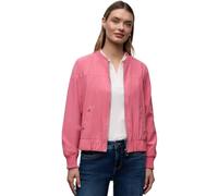 Blouson STREET ONE, Damen, Gr. 44, desert berry, Stoff, Obermaterial: 87% Viskose, 13% Polyester; Futter: 65% Polyester, 35% Baumwolle, unifarben, comfort fit normal, V-Ausschnitt, normaler Saum, Jack