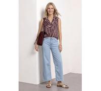 Street One Blusentop Damen – 100% Viskose, geblümt, V-Ausschnitt – Größe 36, rustic rouge