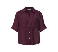Street One Kurzarm-Hemdbluse LTD QR Buttoned Shirtcollar mit Turn-Up-Details Rustic Rouge 42