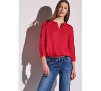 Street One Bluse Klassische Bluse mit Tapedetails Rundhals 3/4-Ärmel Baumwolle Rot Gr. 42