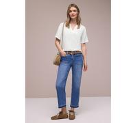 Street One Frauen Kurzarm Bluse mit Turn-Up in Weiß, Gr: 40