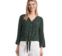 Street One Bluse mit Knotendetail – 3/4-Arm, Rundhals, 100% Viskose – Gr. 40, deep bound grün