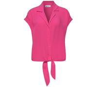 Hemdbluse STREET ONE, Damen, Gr. 34, magenta dream, Stoff, 100% Viskose, unifarben, normal normal, V-Ausschnitt, normaler Saum, Blusen Hemdbluse, mit Knoten am Saum (30057913-34) magenta dream