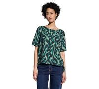 STREET ONE Damen A345527 Bluse mit Print, Hunter Green, 42