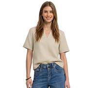 Street One Frauen Bluse mit Split Neck aus Leinenmix in Beige, Gr: 42